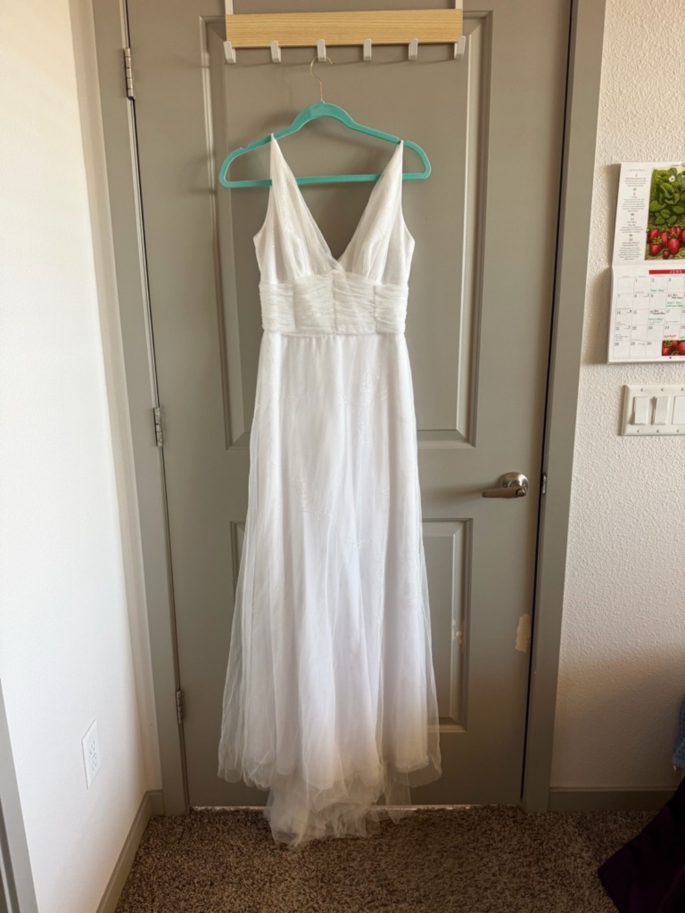 White V-Neck Women’s Dress